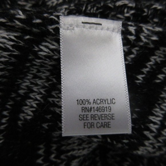 Croft & Barrow Sweater Sz Petite M Pullover Black & White Boat Neck Heather Knit - Picture 4 of 6